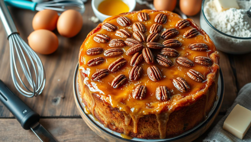 Pecan Upside Down Cake Recipe
