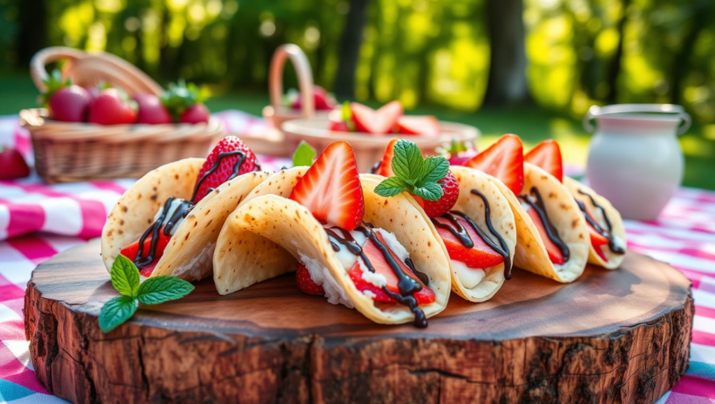 Strawberry Cheesecake Tacos