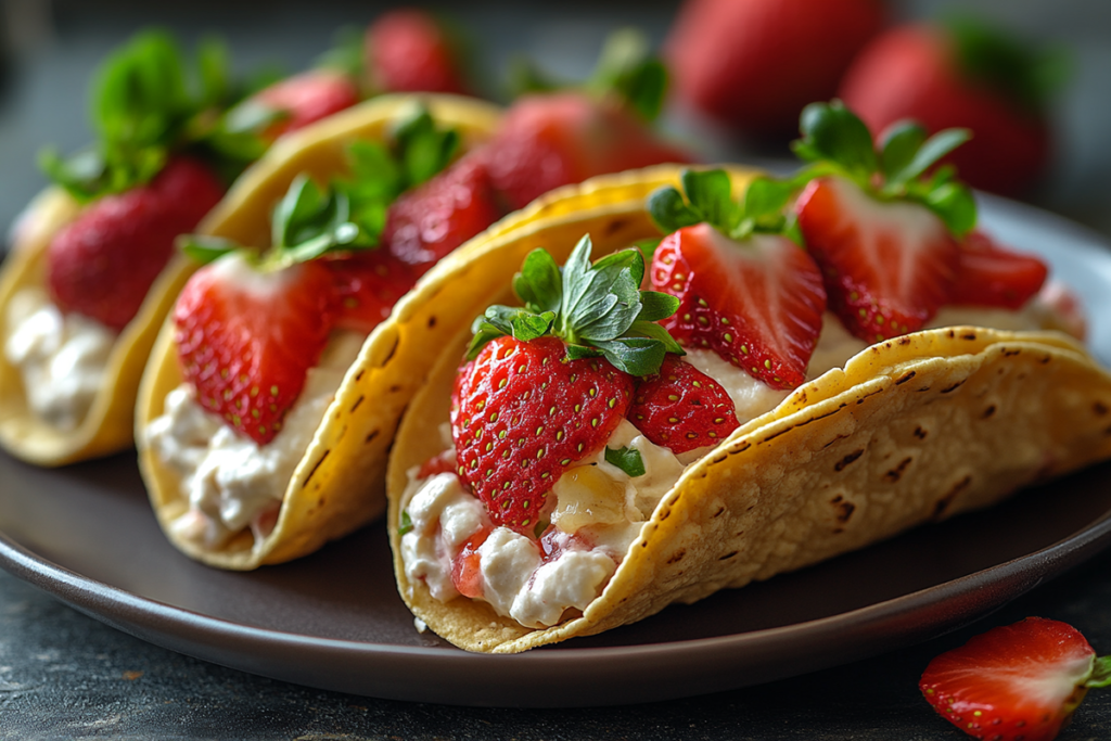 Strawberry Cheesecake Tacos