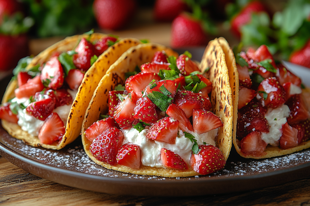 Strawberry Cheesecake Tacos