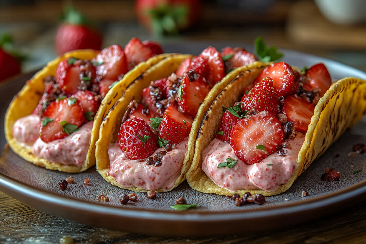 Strawberry Cheesecake Tacos