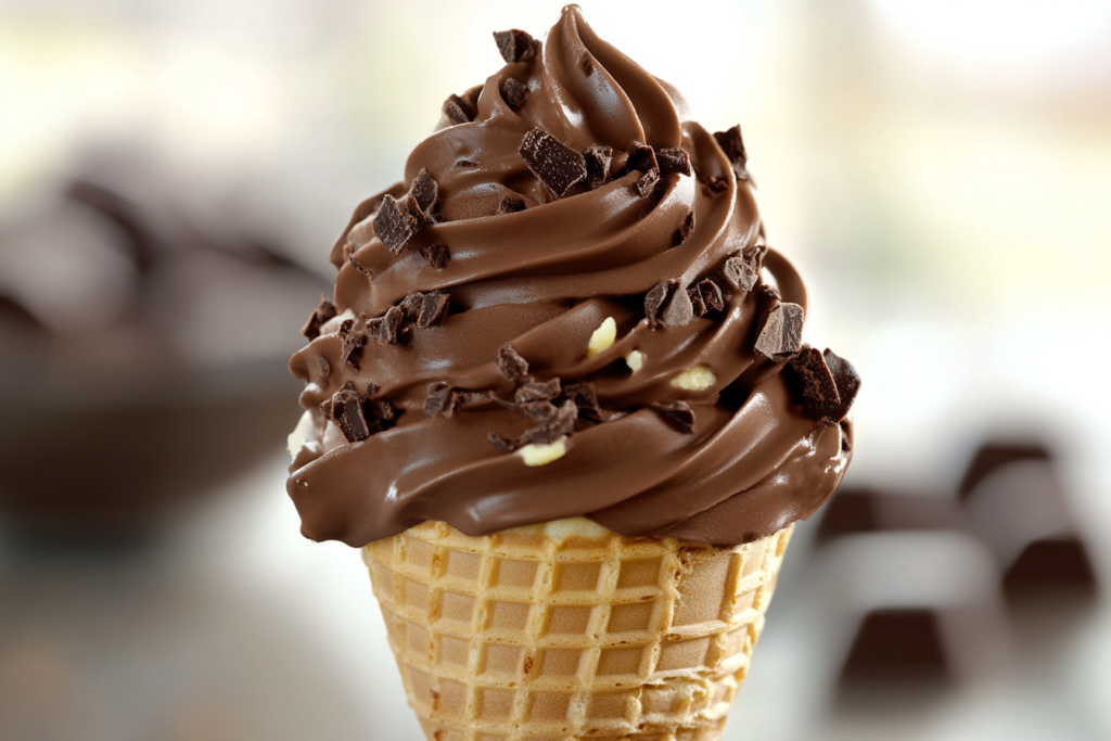 ice cream cone with just chocolate